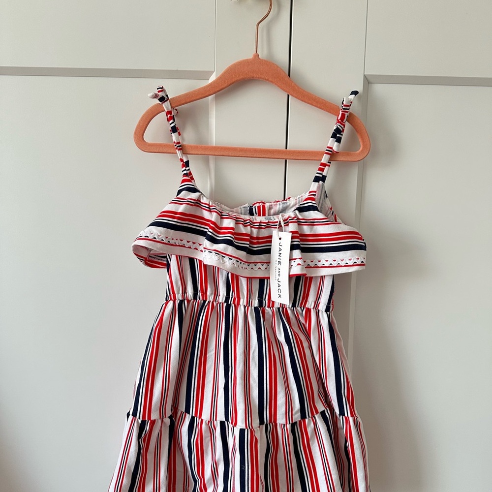 NWT Striped Dress with Red and Blue Accents